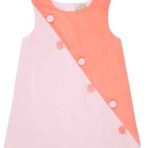 Beaufort Bonnet Company - Baby Blake Dress Pink & Orange Corduroy (6-12M)